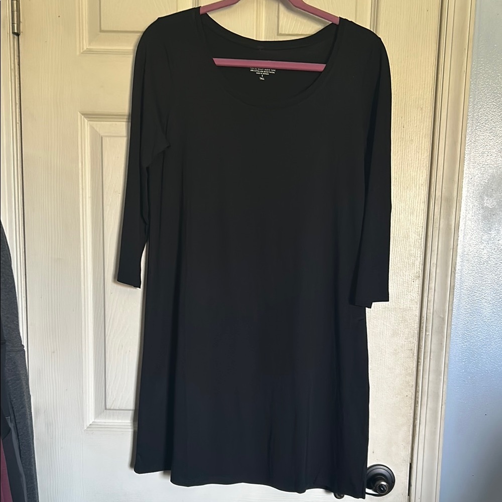 NWT J. Jill black Pure Jill ballet sleeve tunic size small TALL